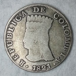 Аверс монеты Колумбия, 8 реалов, 1820-1821