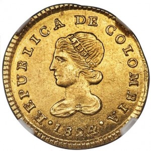Аверс монеты Колумбия, 1 эскудо, 1823-1836