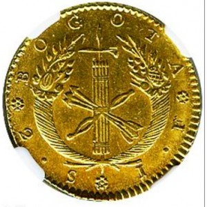 Реверс монеты Колумбия, 2 эскудо, 1823-1836