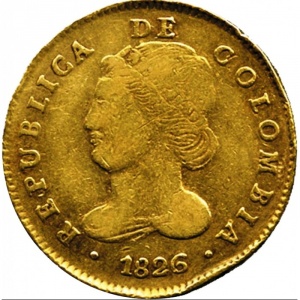 Аверс монеты Колумбия, 4 эскудо, 1826