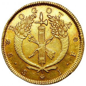 Реверс монеты Колумбия, 8 эскудо, 1822-1838