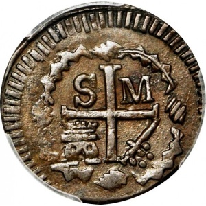 Реверс монеты Колумбия, ¼ реала, 1820