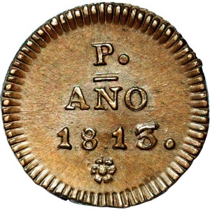 Аверс монеты Колумбия, ½ реала, 1813