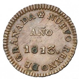 Аверс монеты Колумбия, 2 реала, 1813