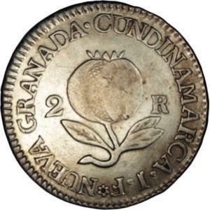 Реверс монеты Колумбия, 2 реала, 1815-1816