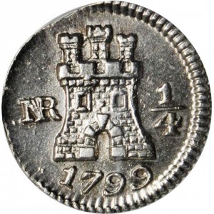 Реверс монеты Колумбия, ¼ реала, 1796-1808