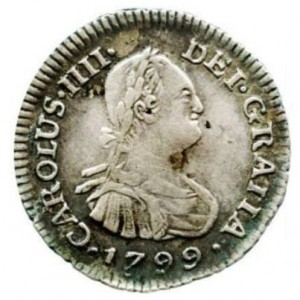 Аверс монеты Колумбия, ½ реала, 1792-1801