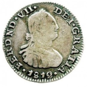 Аверс монеты Колумбия, ½ реала, 1810-1818