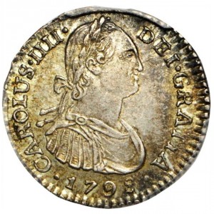 Аверс монеты Колумбия, 1 реал, 1792-1804