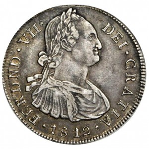 Аверс монеты Колумбия, 8 реалов, 1810-1820