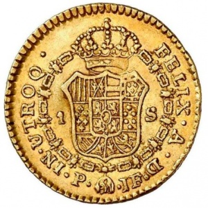 Реверс монеты Колумбия, 1 эскудо, 1792-1808