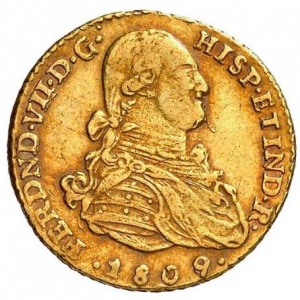 Аверс монеты Колумбия, 2 эскудо, 1808-1819
