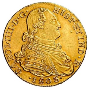 Аверс монеты Колумбия, 4 эскудо, 1792-1807