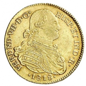 Аверс монеты Колумбия, 4 эскудо, 1818-1819
