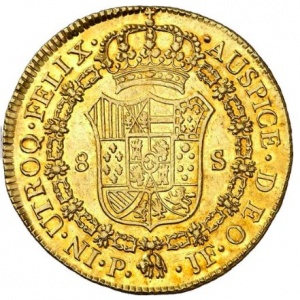 Реверс монеты Колумбия, 8 эскудо, 1791-1808