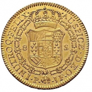 Реверс монеты Колумбия, 8 эскудо, 1808-1820