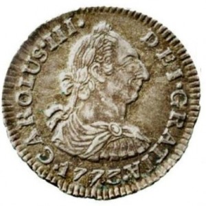 Аверс монеты Колумбия, ½ реала, 1772-1784