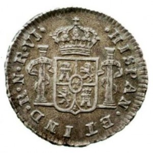 Реверс монеты Колумбия, ½ реала, 1772-1784
