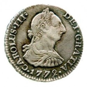 Аверс монеты Колумбия, 1 реал, 1772-1784