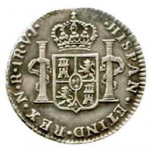 Реверс монеты Колумбия, 1 реал, 1772-1784