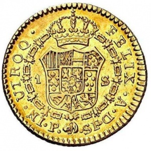 Реверс монеты Колумбия, 1 эскудо, 1785-1789