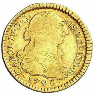 Аверс монеты Колумбия, 1 эскудо, 1789-1791