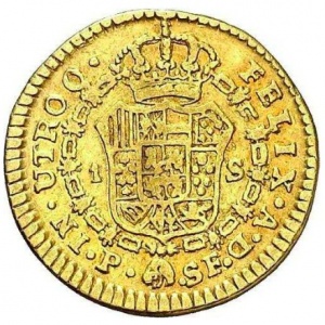 Реверс монеты Колумбия, 1 эскудо, 1789-1791
