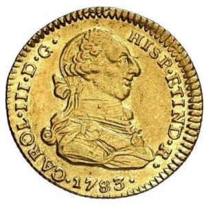 Аверс монеты Колумбия, 2 эскудо, 1772-1784