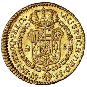 Реверс монеты Колумбия, 2 эскудо, 1772-1784