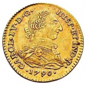 Аверс монеты Колумбия, 2 эскудо, 1789-1791
