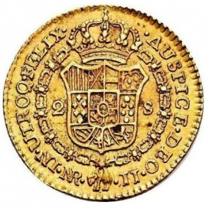 Реверс монеты Колумбия, 2 эскудо, 1789-1791