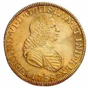 Аверс монеты Колумбия, 4 эскудо, 1755-1760