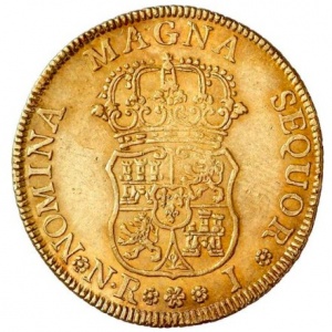 Реверс монеты Колумбия, 4 эскудо, 1755-1760