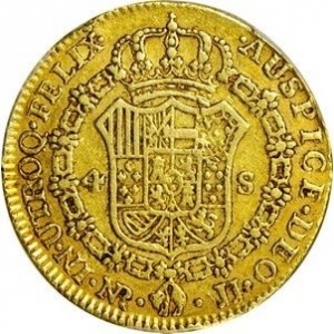 Реверс монеты Колумбия, 4 эскудо, 1787