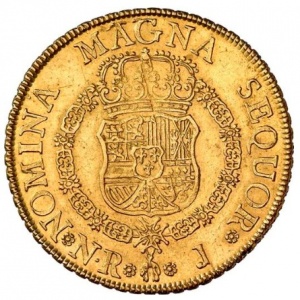 Реверс монеты Колумбия, 8 эскудо, 1755-1760