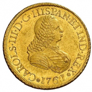 Аверс монеты Колумбия, 8 эскудо, 1760-1771