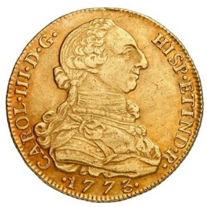 Аверс монеты Колумбия, 8 эскудо, 1772-1784