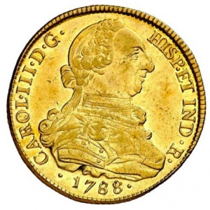 Аверс монеты Колумбия, 8 эскудо, 1785-1789