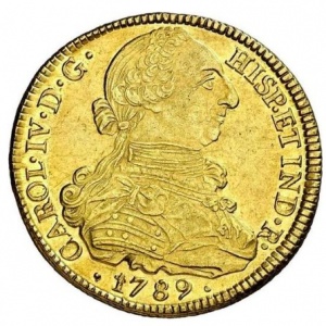 Аверс монеты Колумбия, 8 эскудо, 1789-1791