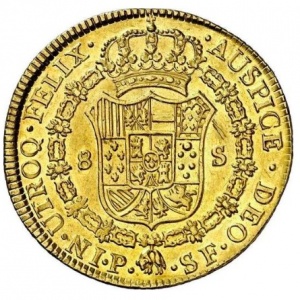 Реверс монеты Колумбия, 8 эскудо, 1789-1791