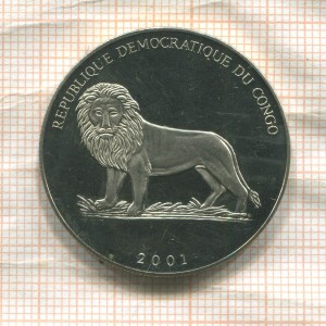 Аверс монеты Конго - ДРК, 5 франков, 2001, Чемпионат мира по футболу 2006