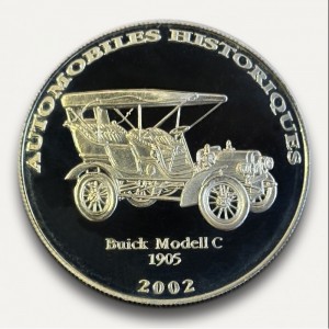Реверс монеты Конго - ДРК, 10 франков, 2002, Buick Model C 1905