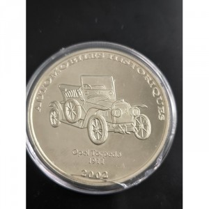 Реверс монеты Конго - ДРК, 10 франков, 2002, Opel Torpedo 1911