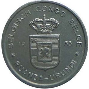 Аверс монеты Конго - ДРК, 50 сантимов, 1954-1955