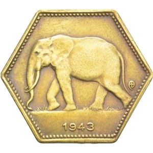 Реверс монеты Конго - ДРК, 2 франка, 1943
