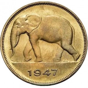 Реверс монеты Конго - ДРК, 5 франков, 1947