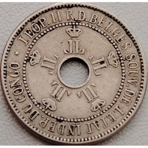 Аверс монеты Конго - ДРК, 10 сантимов, 1906-1908