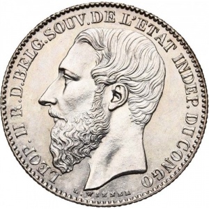 Аверс монеты Конго - ДРК, 2 франка, 1887-1896