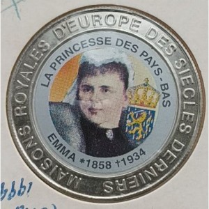 Реверс монеты Конго - ДРК, 5 франков, 1999, Нидерланды. Принцесса Эмма