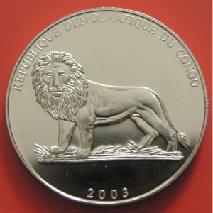 Аверс монеты Конго - ДРК, 5 франков, 2003, Конкорд